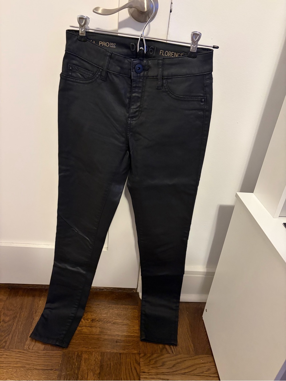 DL1961 Black Coated Skinny Jeans
